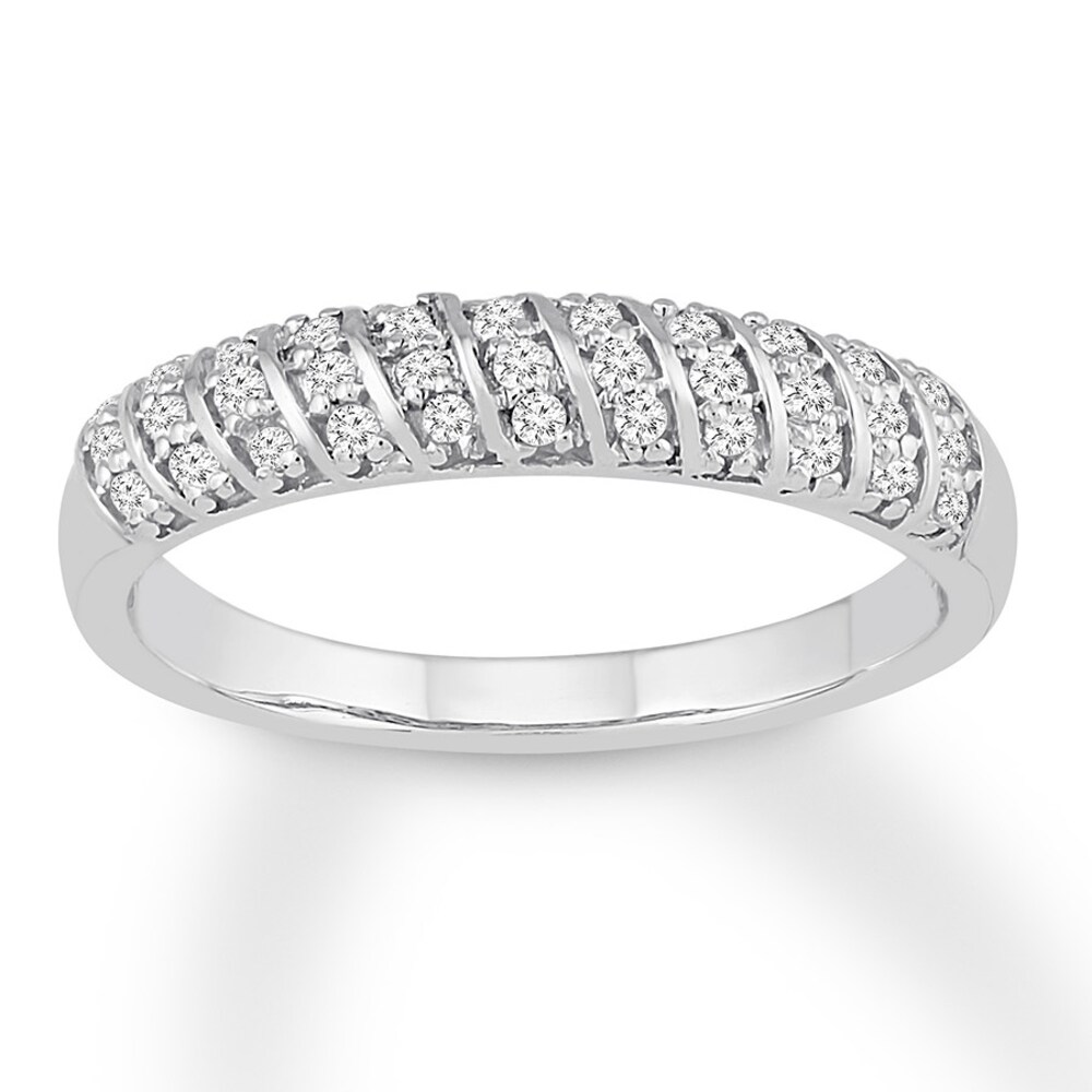 Diamond Ring 1/5 ct tw Round 10K White Gold OOwxRAwO