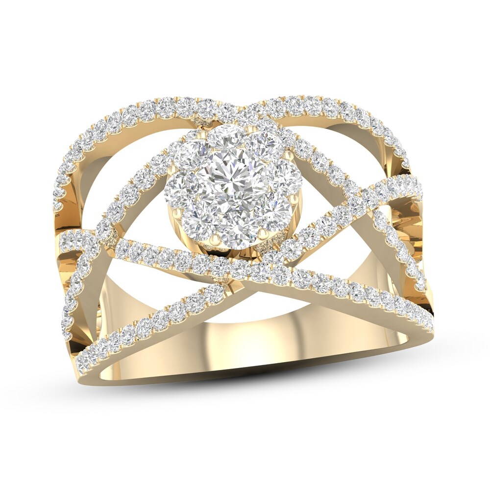 Diamond Ring 1 ct tw Round 14K Yellow Gold OPHRdTG5