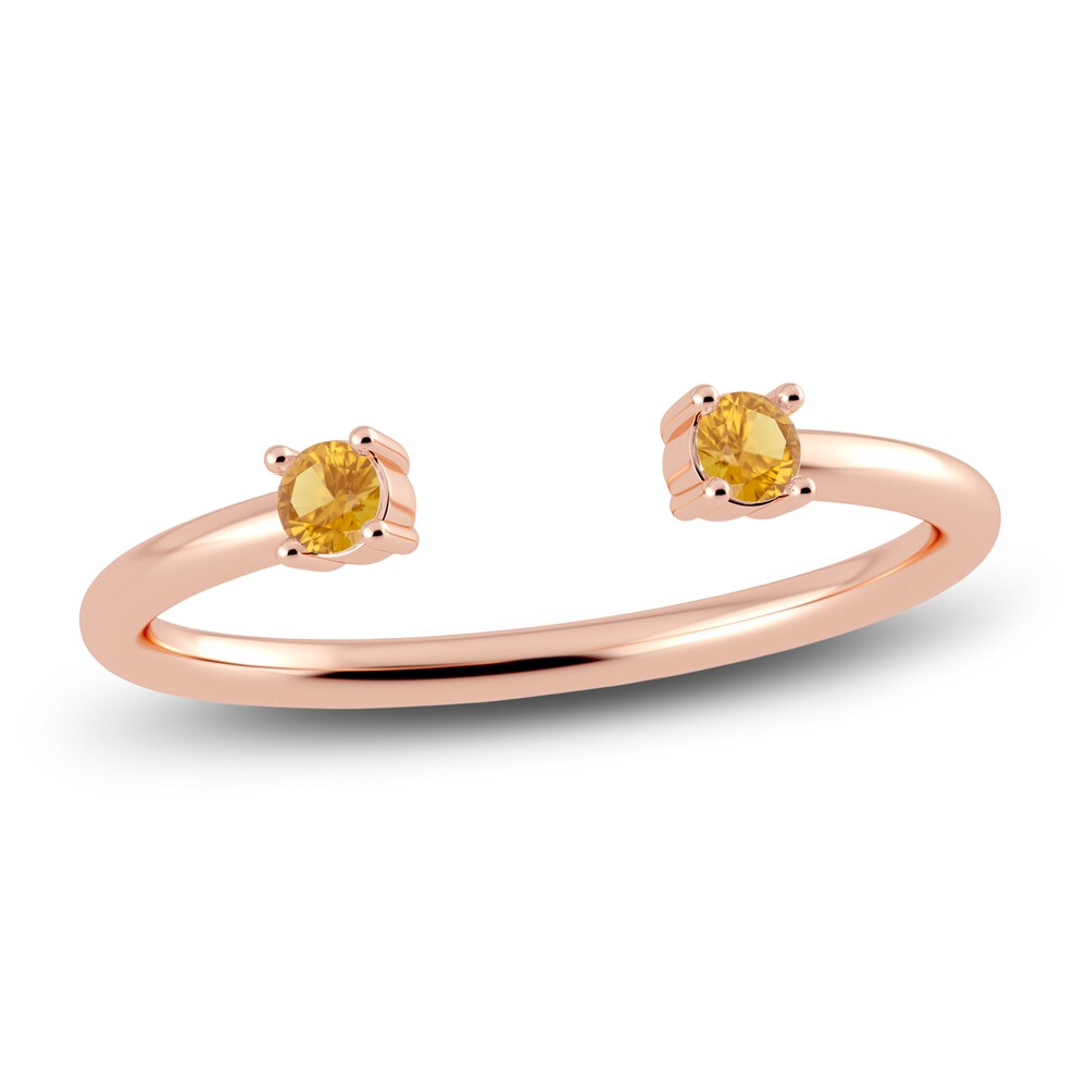 Juliette Maison Natural Citrine Cuff Ring 10K Rose Gold OQdO8FfY