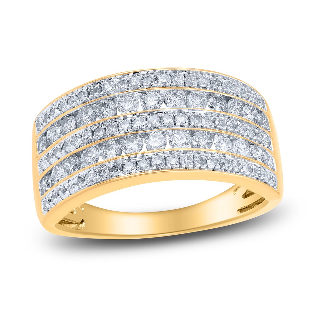 Diamond 5-Row Anniversary Band 1 ct tw Round 14K Yellow Gold OVWiyT72