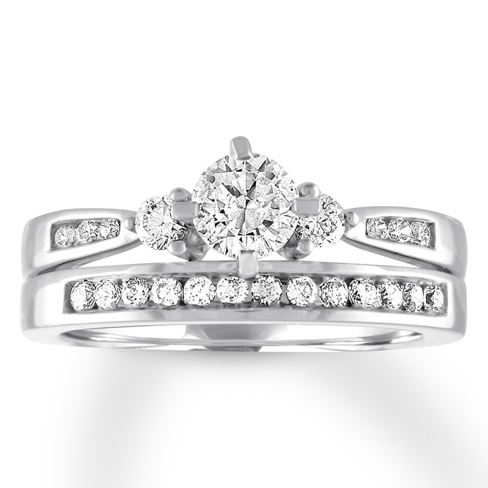 Diamond Bridal Set 7/8 carat tw Round-cut 14K White Gold OXlM29V9