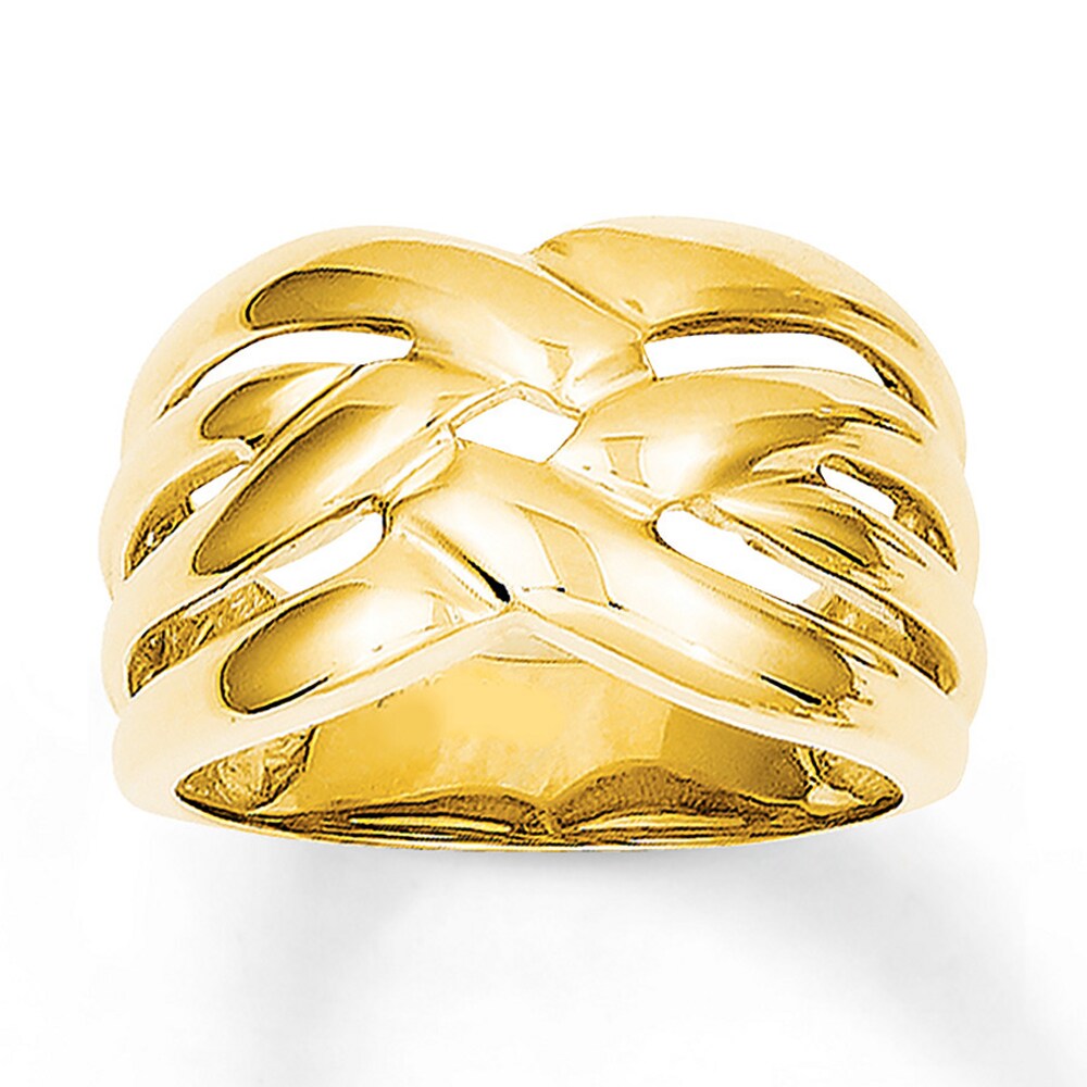Woven Texture Dome Ring 14K Yellow Gold Oa2uETMY