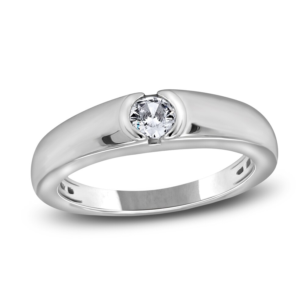 Men's Diamond Anniversary Ring 1/4 ct tw Round 14K White Gold OddMzSKZ