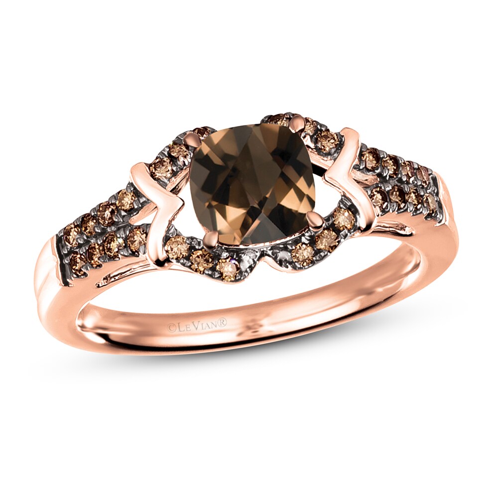 Le Vian Natural Chocolate Quartz Ring 1/5 ct tw Diamonds 14K Strawberry Gold OdqyClC6