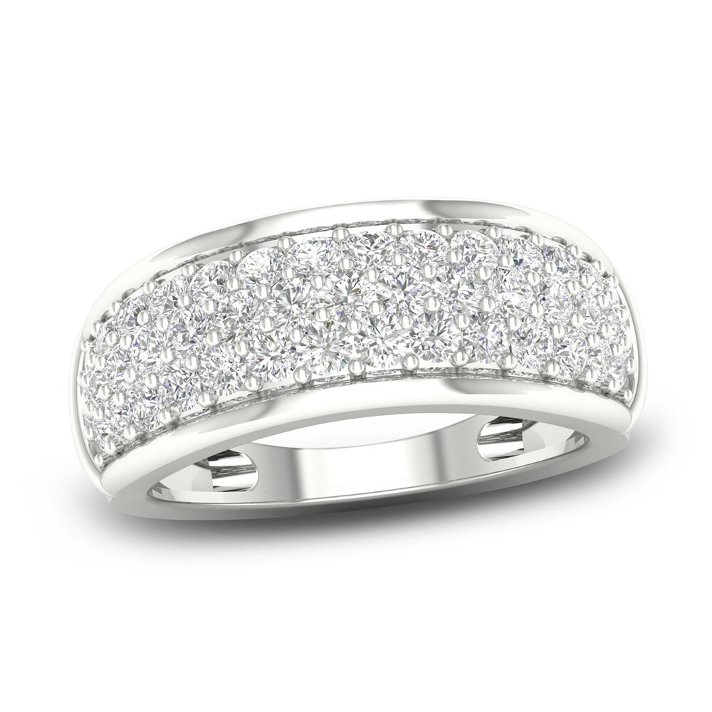 Diamond Pave Anniversary Band 1 ct tw Round 14K White Gold OnkqJWnF