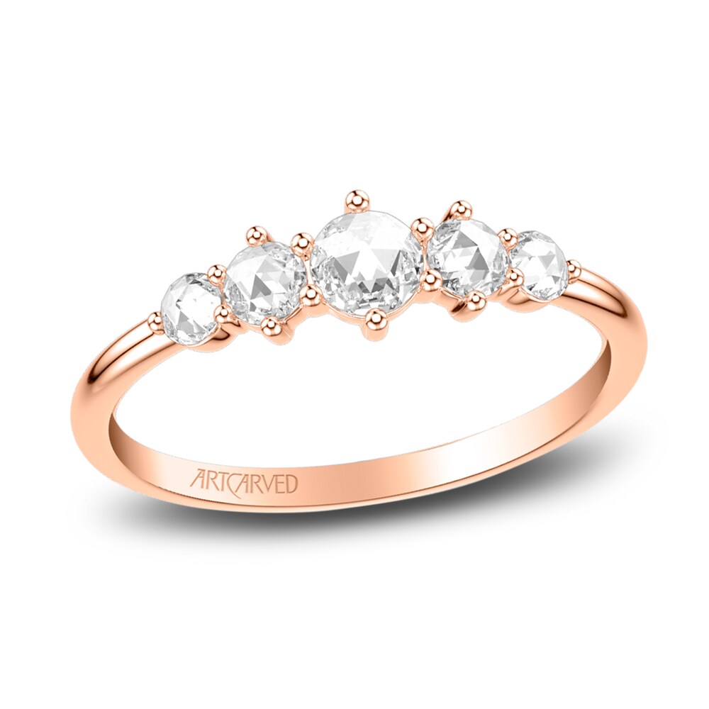 ArtCarved Rose-Cut Diamond Anniversary Band 3/8 ct tw 14K Rose Gold Oq0G5FF1