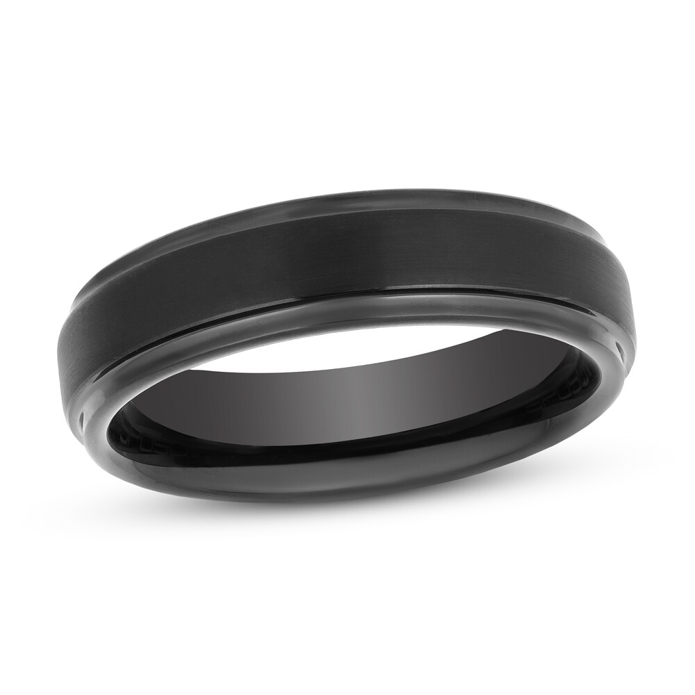 6mm Wedding Band Black Tungsten Carbide P0JlrbqV
