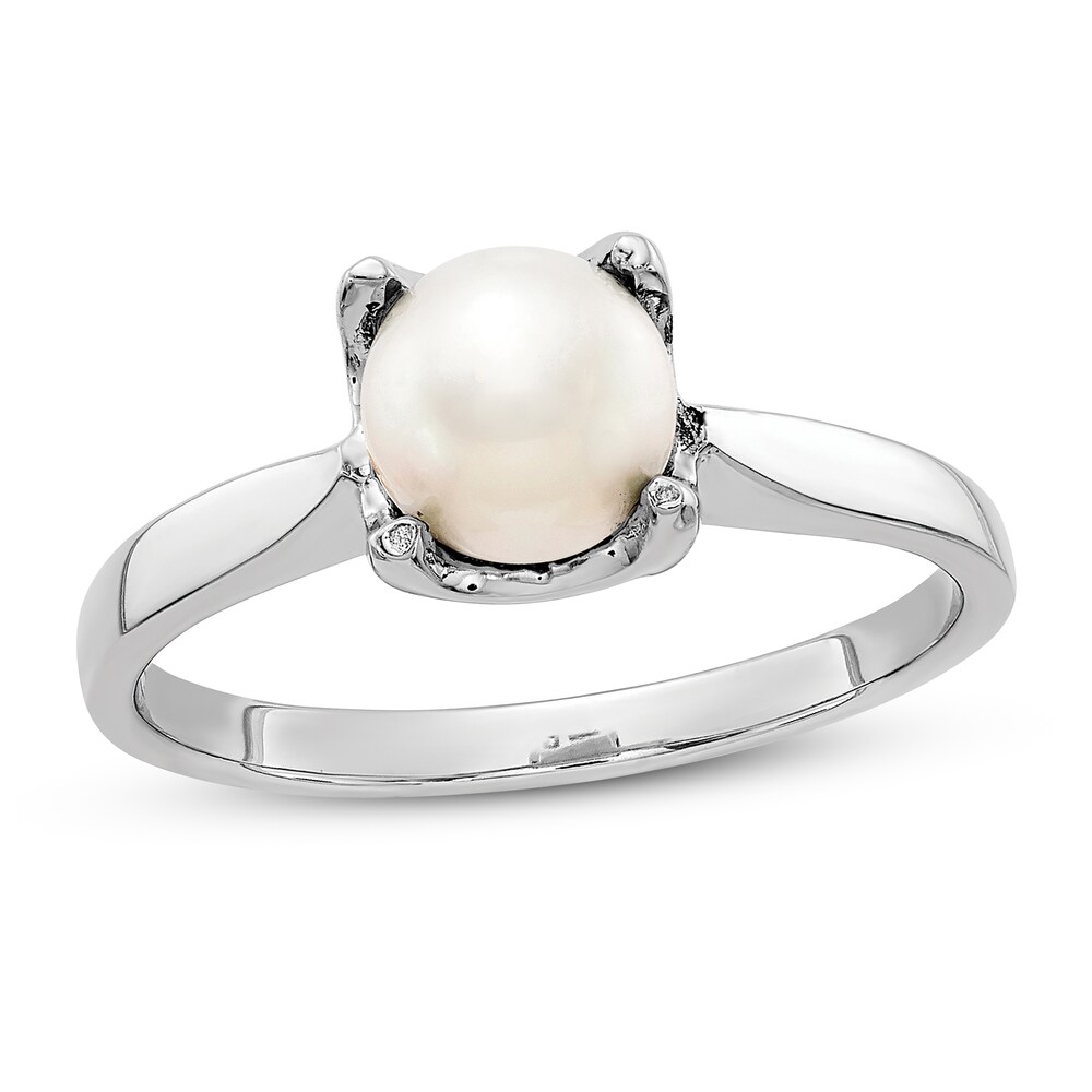 Cultured Freshwater Pearl Ring 14K White Gold PKhyxIt2