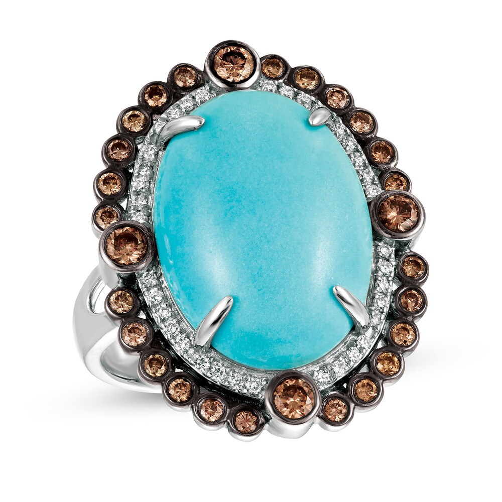 Le Vian Couture Turquoise Ring 3/4 ct tw Diamonds 18K Vanilla Gold POXbuE2b