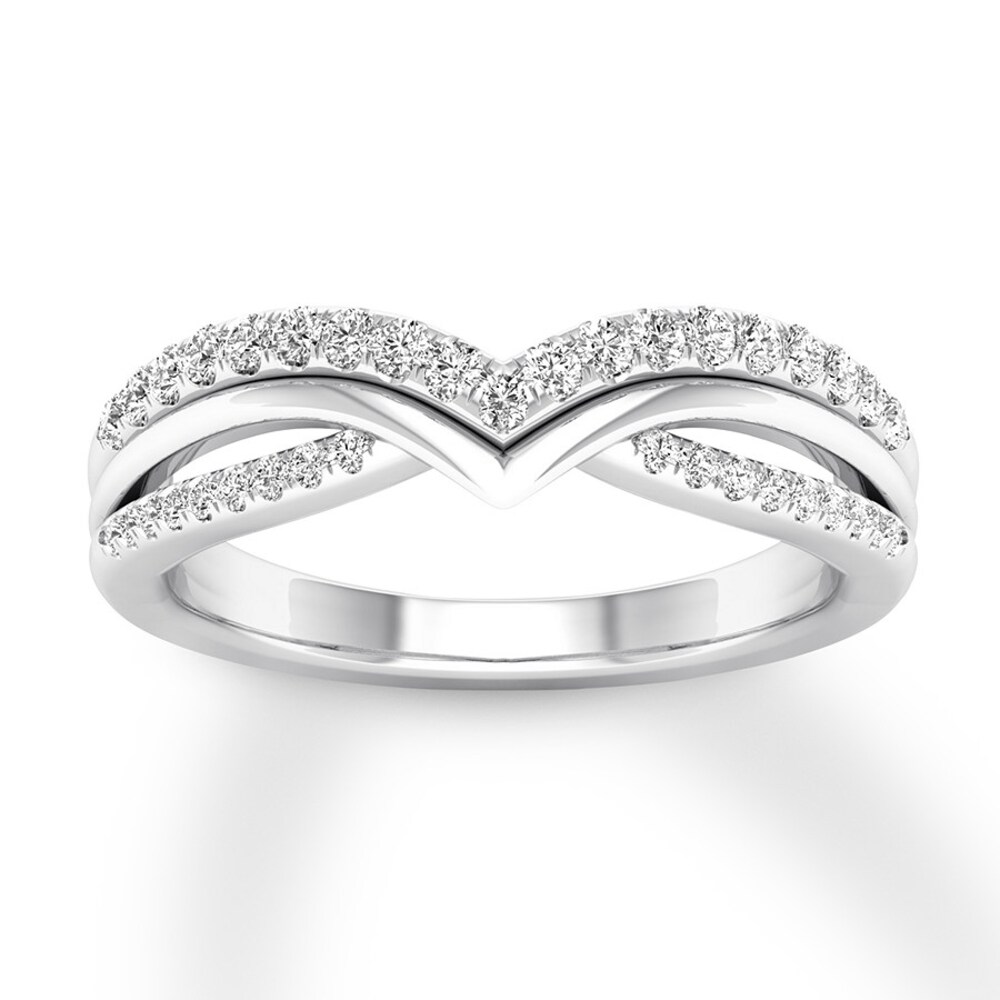 Diamond Contour Ring 1/3 carat tw Round 10K White Gold PVOcOS6b