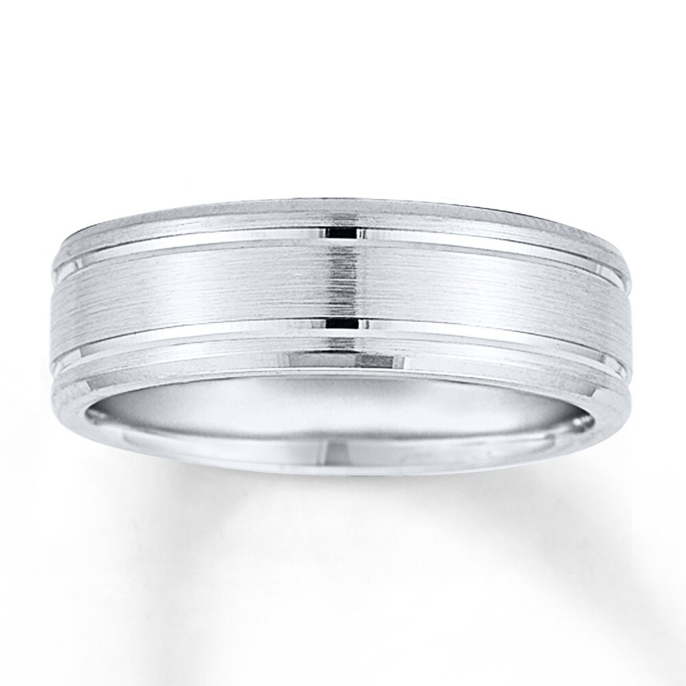 Wedding Band 14K White Gold 7mm PaBC0VEH