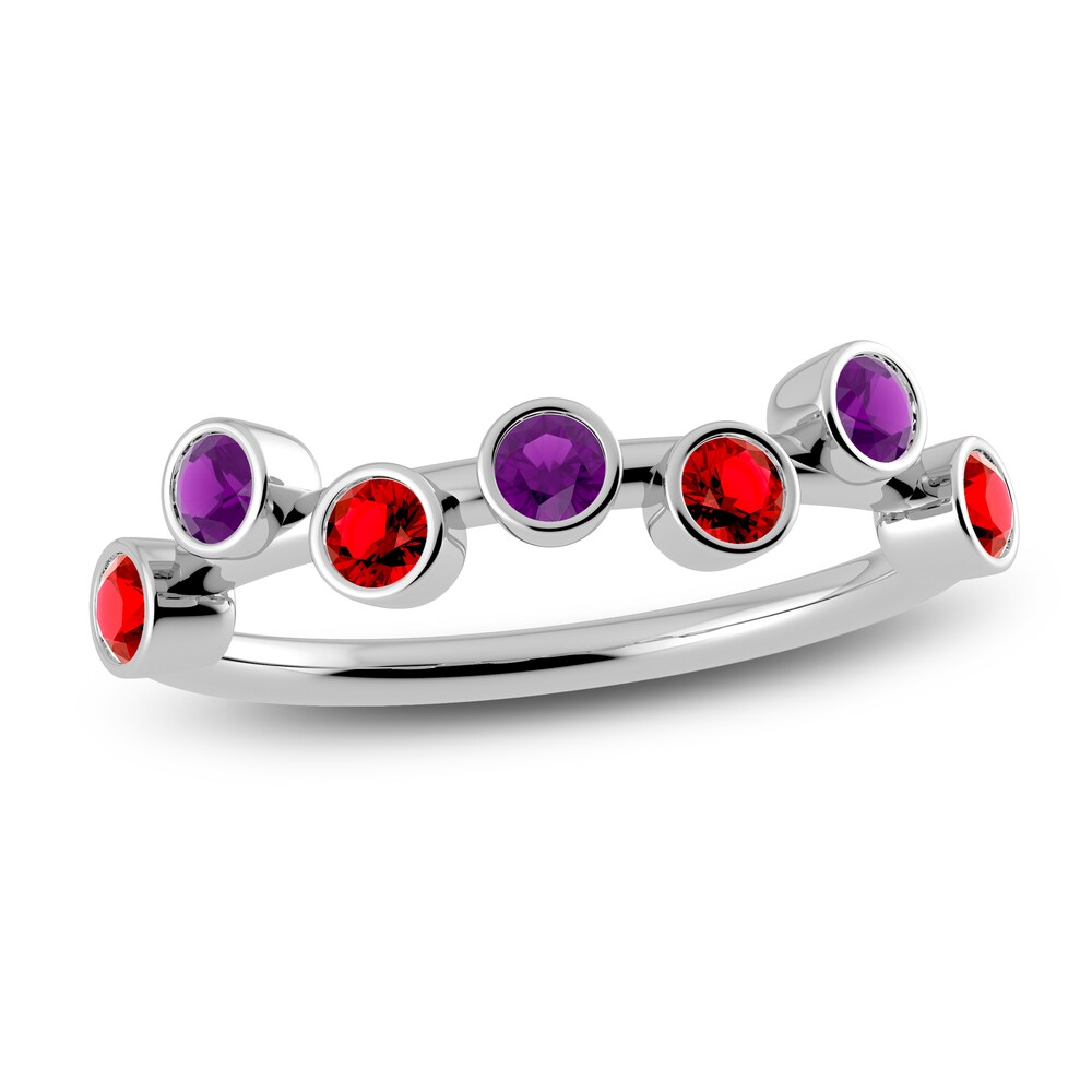 Juliette Maison Natural Ruby & Natural Amethyst Ring 10K White Gold PtLhL5al