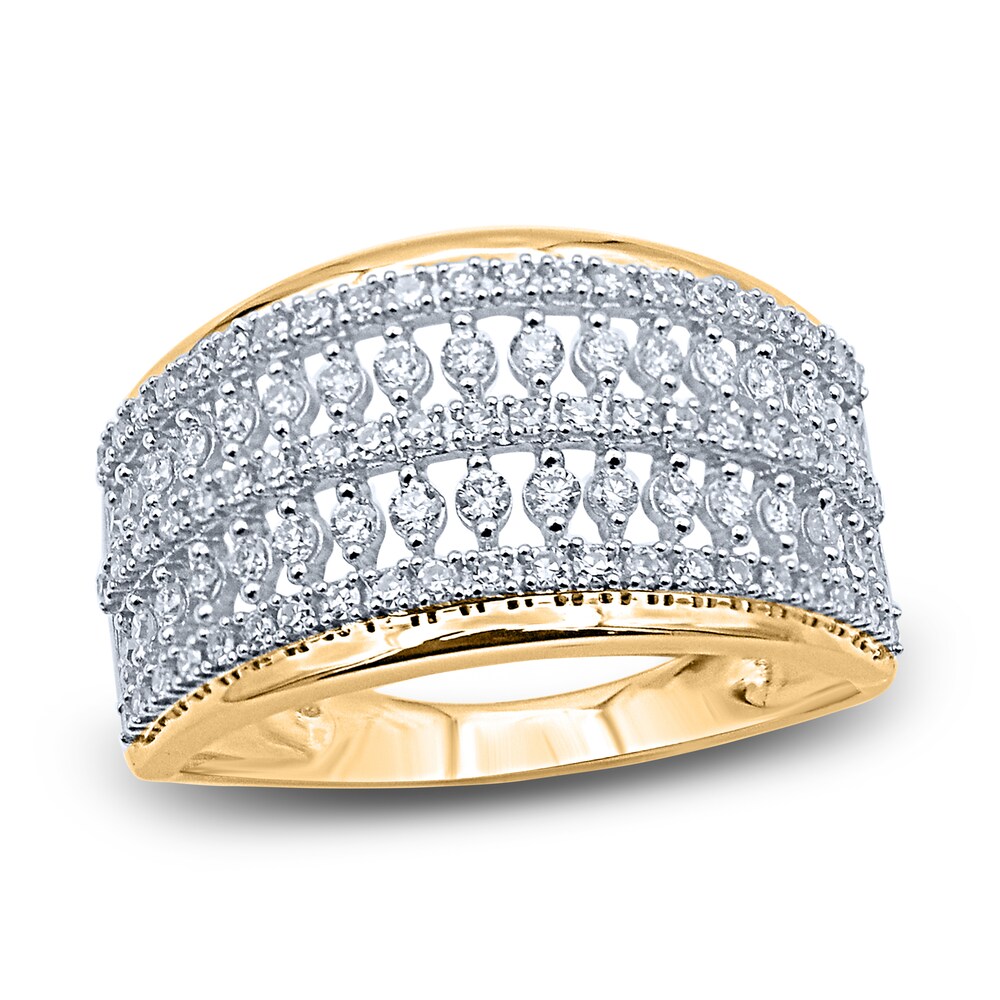 Diamond 5-Row Anniversary Band 1/2 ct tw Round 14K Yellow Gold PtWYpPRu