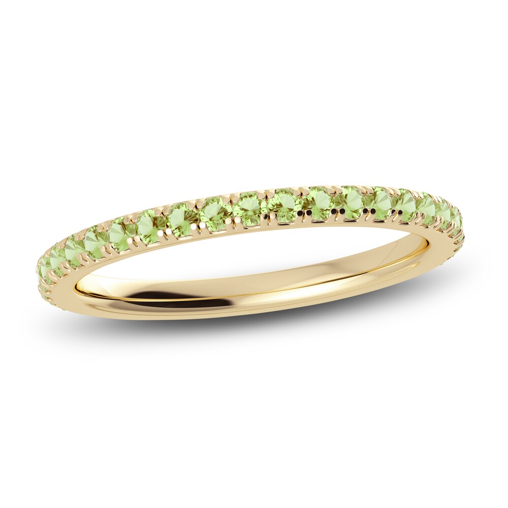 Juliette Maison Natural Peridot Eternity Ring 10K Yellow Gold PzTlm7I4