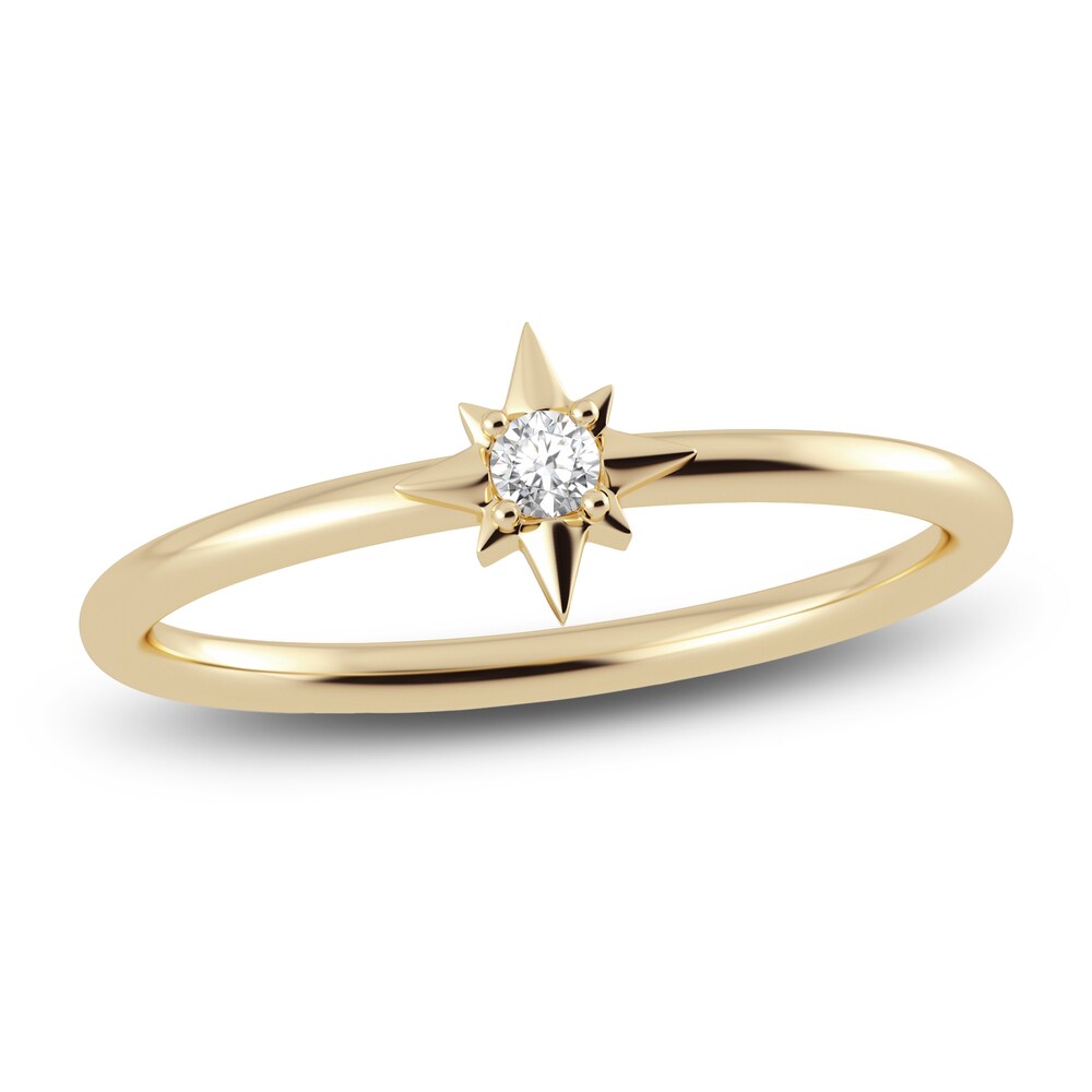 Juliette Maison Natural White Sapphire Ring 10K Yellow Gold Q03njlSR