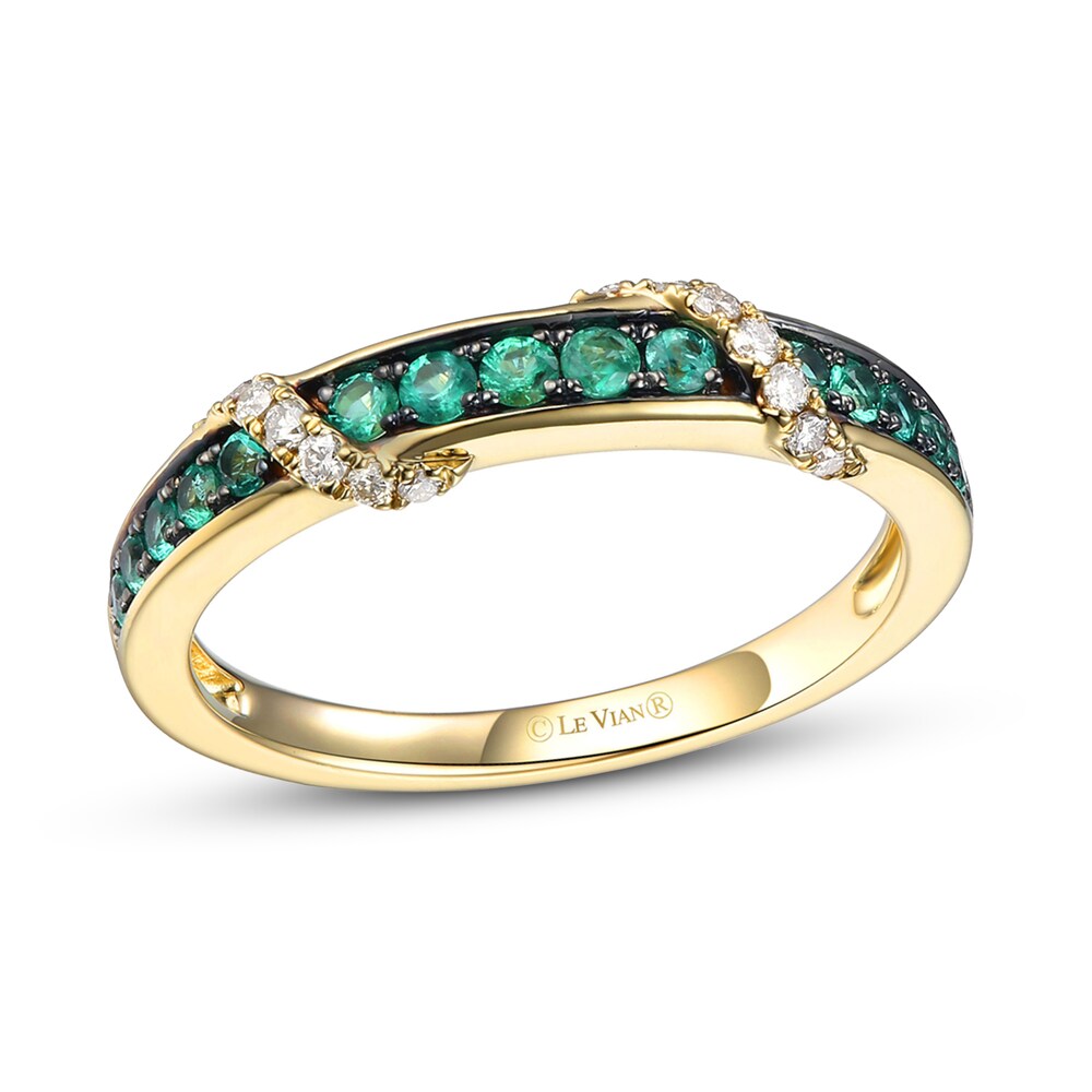 Le Vian Natural Emerald Ring 1/10 ct tw Diamonds 14K Honey Gold QCIWmDCL
