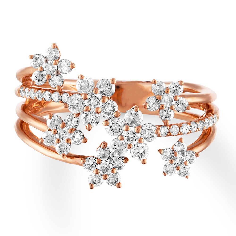 Diamond Star Ring 3/4 ct tw Round 14K Rose Gold QEqpVqcN