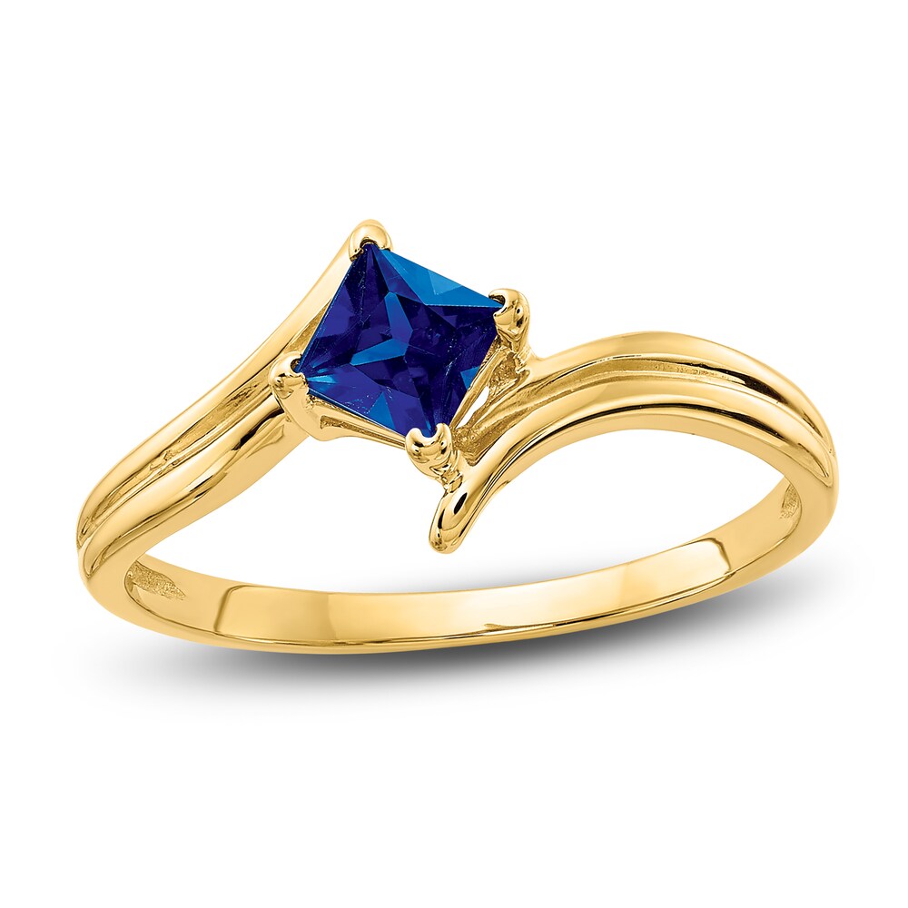 Natural Blue Sapphire Ring 14K Yellow Gold QHu8fmFJ