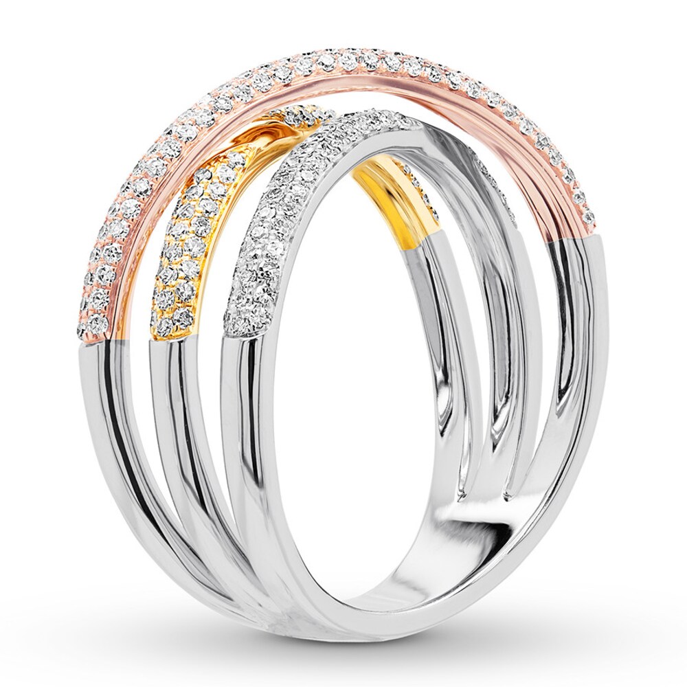 Shy Creation Ring 1/2 ct tw Diamonds 14K Tri-Color Gold SC55002585 QJsi8frE