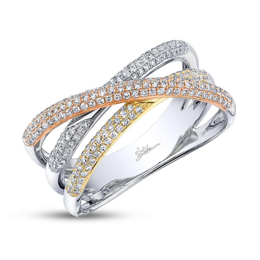 Shy Creation Ring 1/2 ct tw Diamonds 14K Tri-Color Gold SC55002585 QJsi8frE