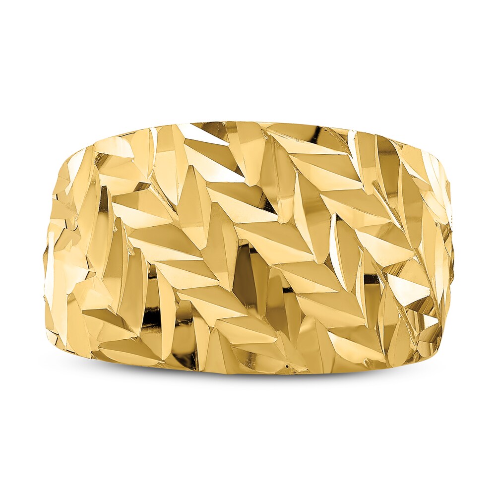 Diamond-Cut Arrow Dome Ring 14K Yellow Gold QKEN3n7h