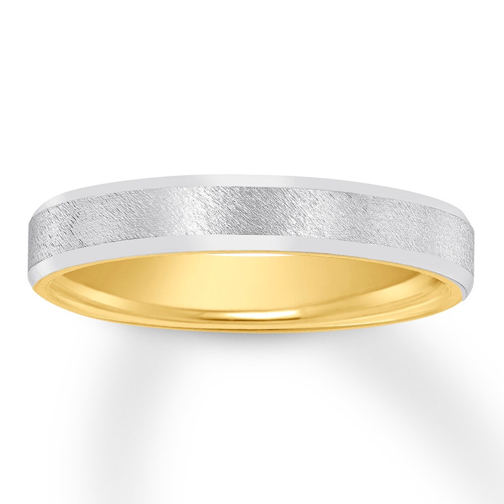 Wedding Band 14K Two-Tone Gold 4mm QKqCbGUW