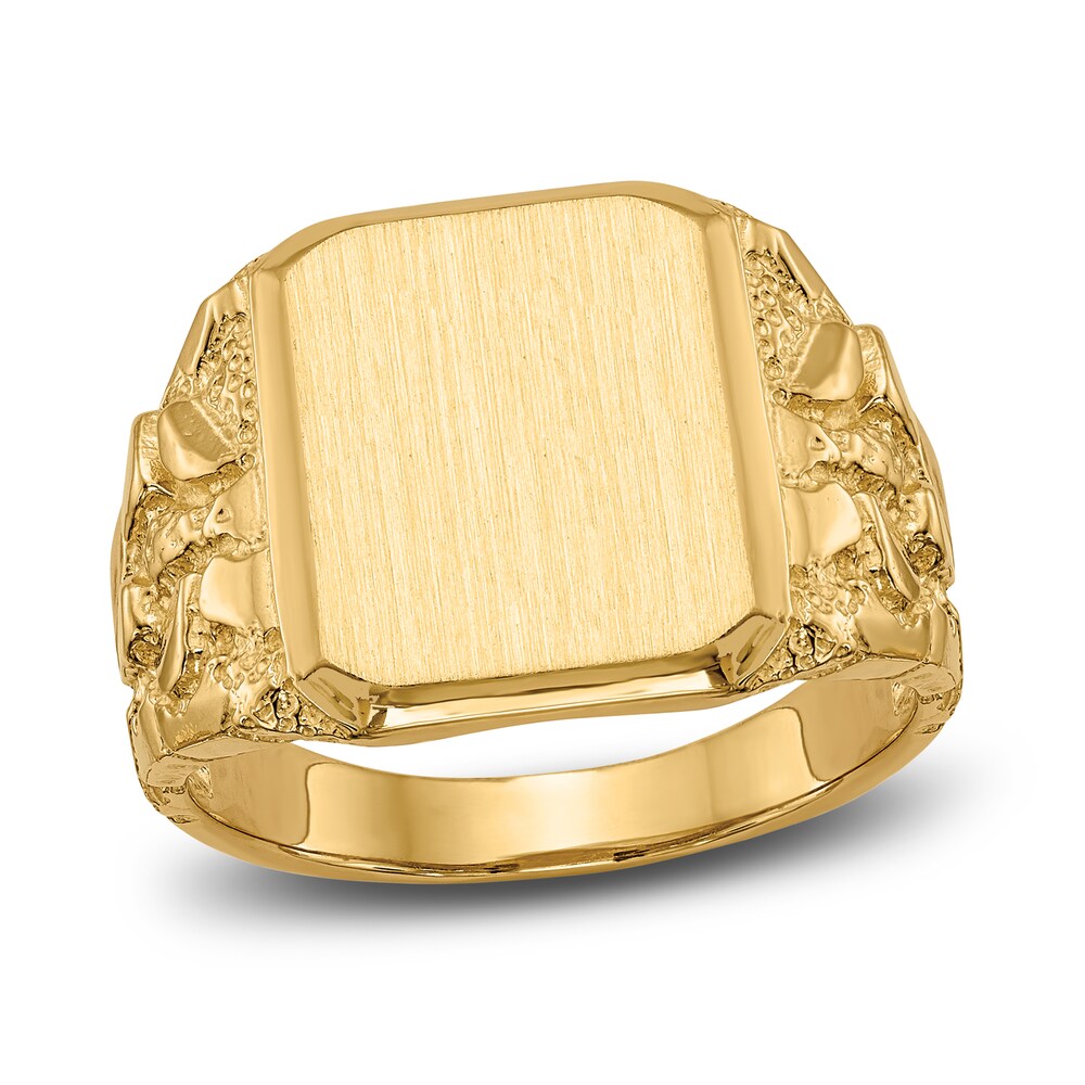 Men\'s Signet Ring 14K Yellow Gold QY9RtK3q