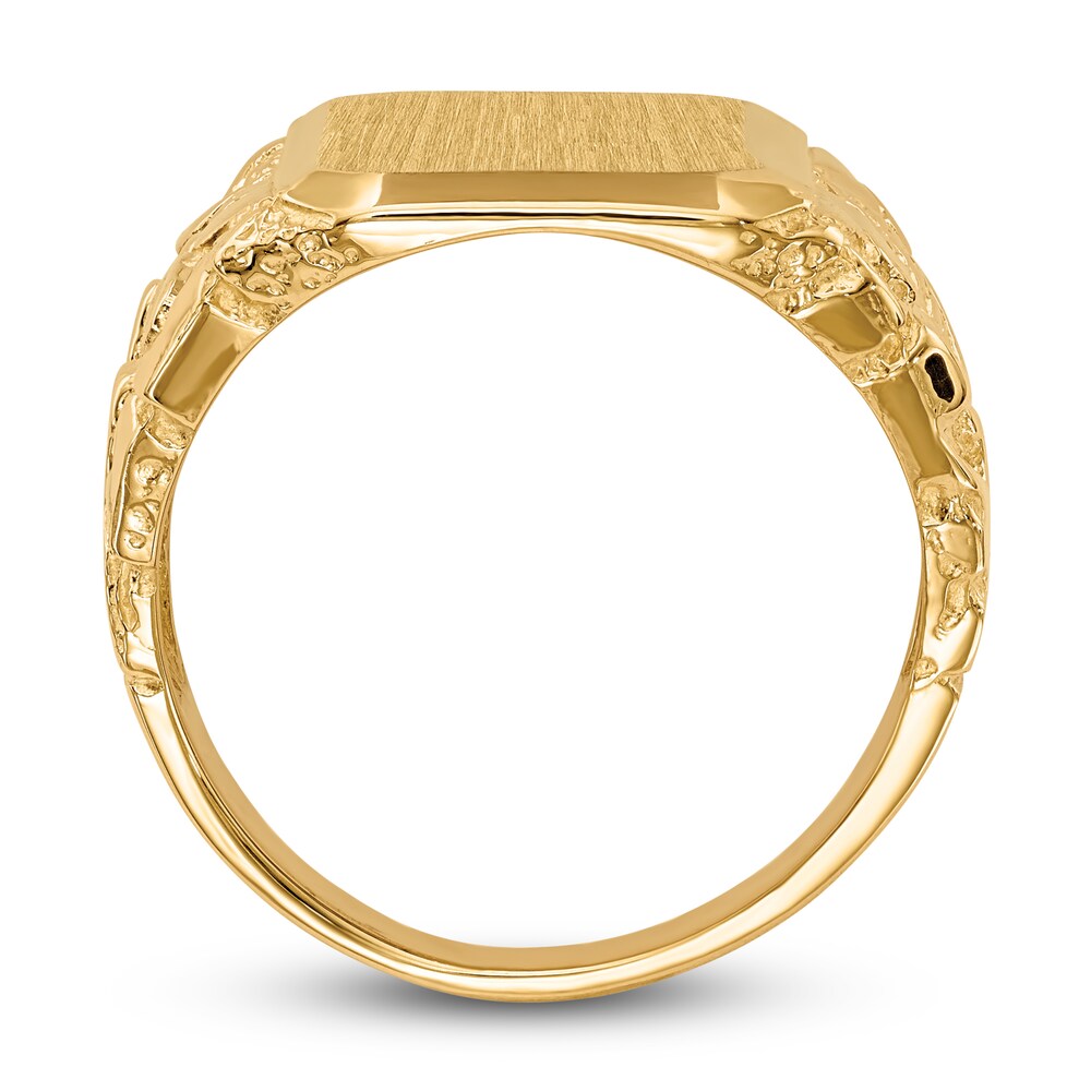 Men\'s Signet Ring 14K Yellow Gold QY9RtK3q