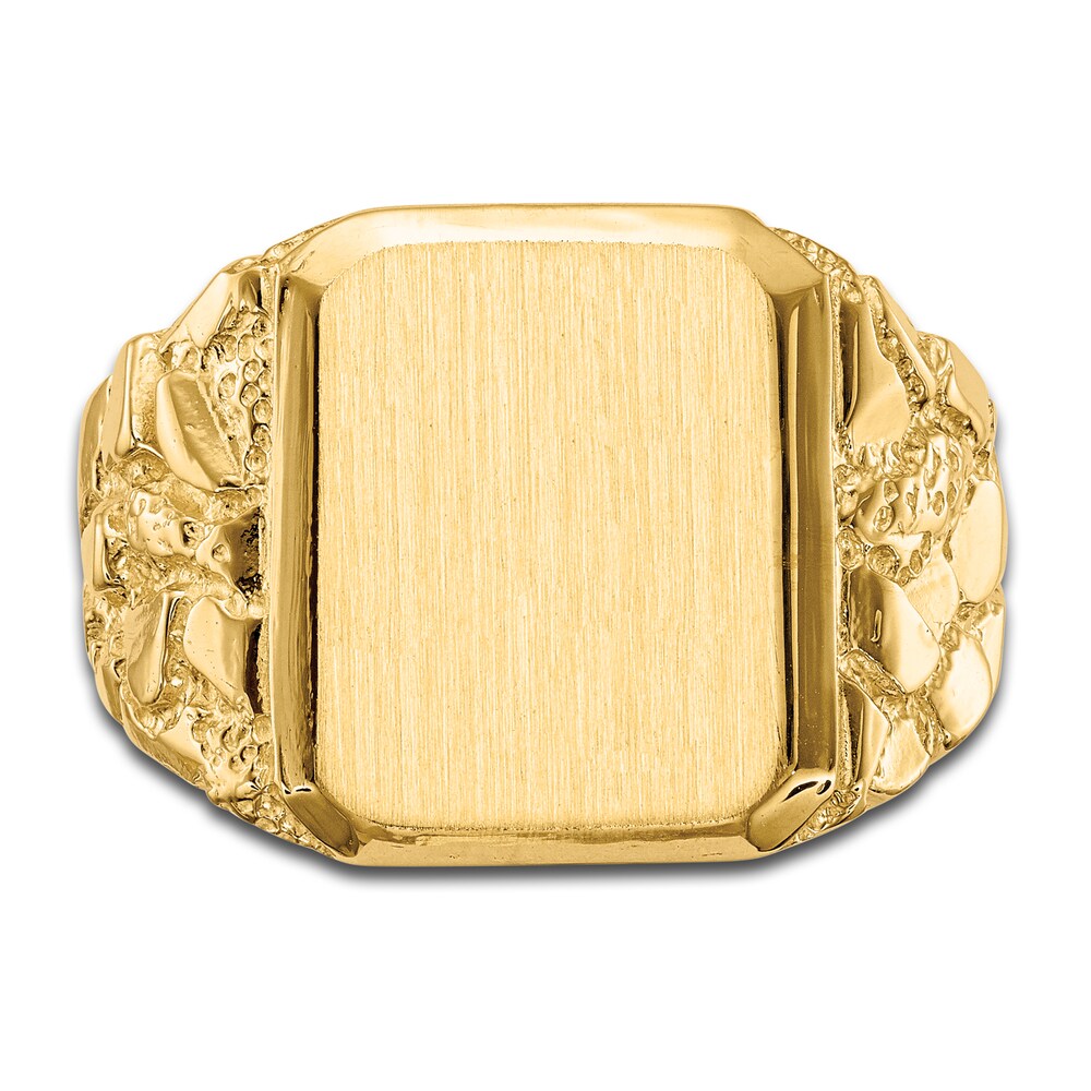 Men\'s Signet Ring 14K Yellow Gold QY9RtK3q