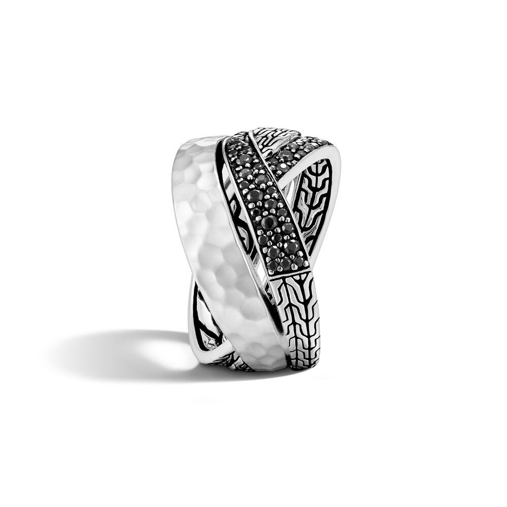John Hardy Classic Chain Ring Natural Black Sapphire/Spinel Sterling Silver QYO7nBQz