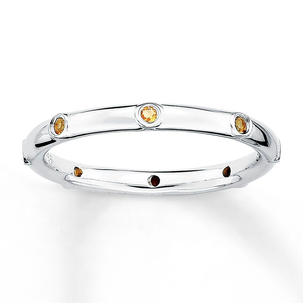 Stackable Citrine Ring Sterling Silver QdrbfaCZ