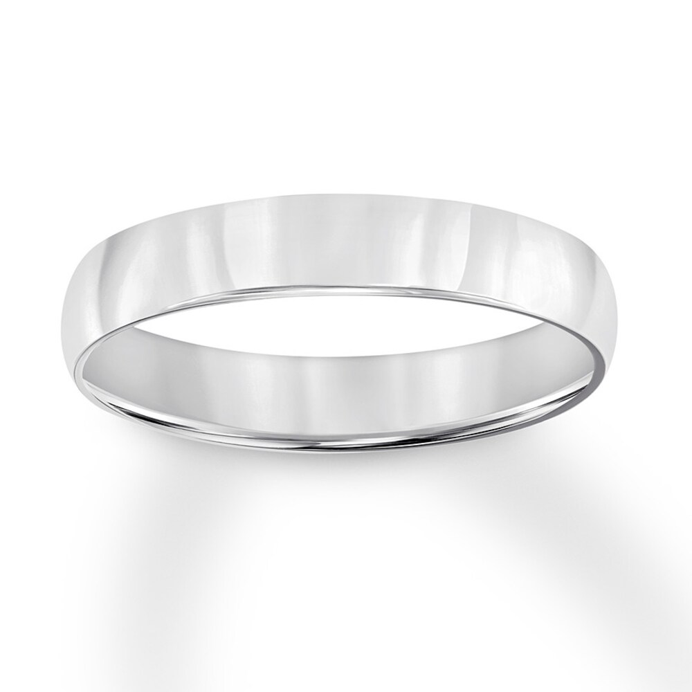 Wedding Band 18K White Gold 4mm Qfnz8Gd3