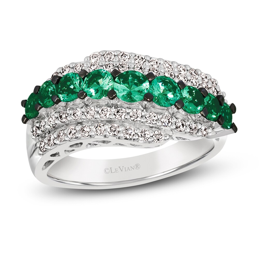 Le Vian Natural Emerald Ring 3/8 ct tw Diamonds 14K Vanilla Gold QjKszaIm