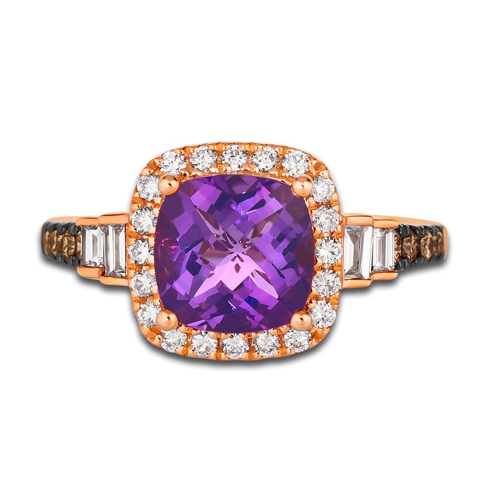 Le Vian Natural Amethyst Ring 1/2 ct tw Diamonds 14K Strawberry Gold Qll7joYe