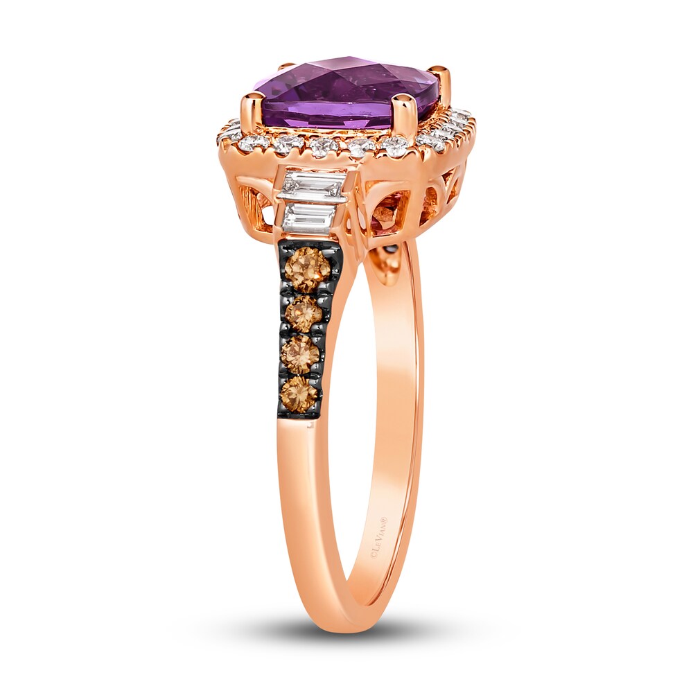 Le Vian Natural Amethyst Ring 1/2 ct tw Diamonds 14K Strawberry Gold Qll7joYe