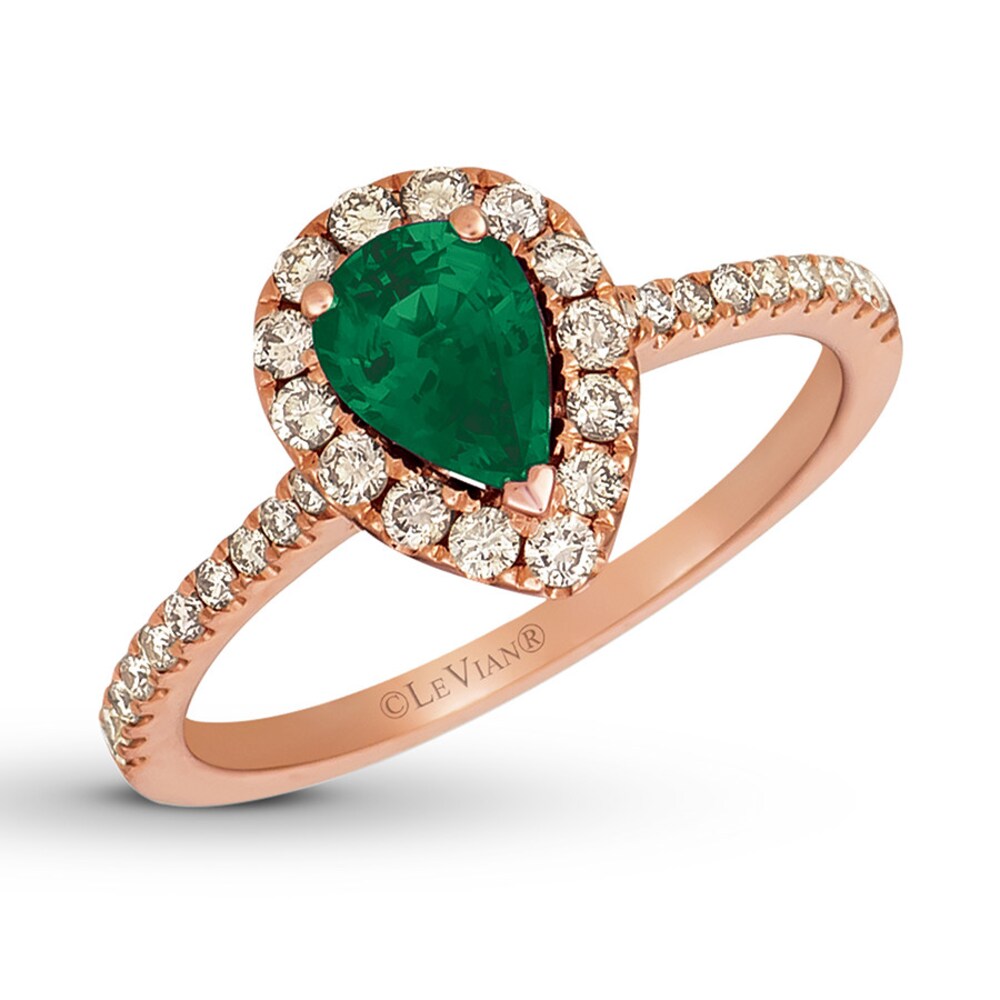 Le Vian Emerald Ring 3/8 carat tw Diamonds 14K Strawberry Gold Qogx9gOW