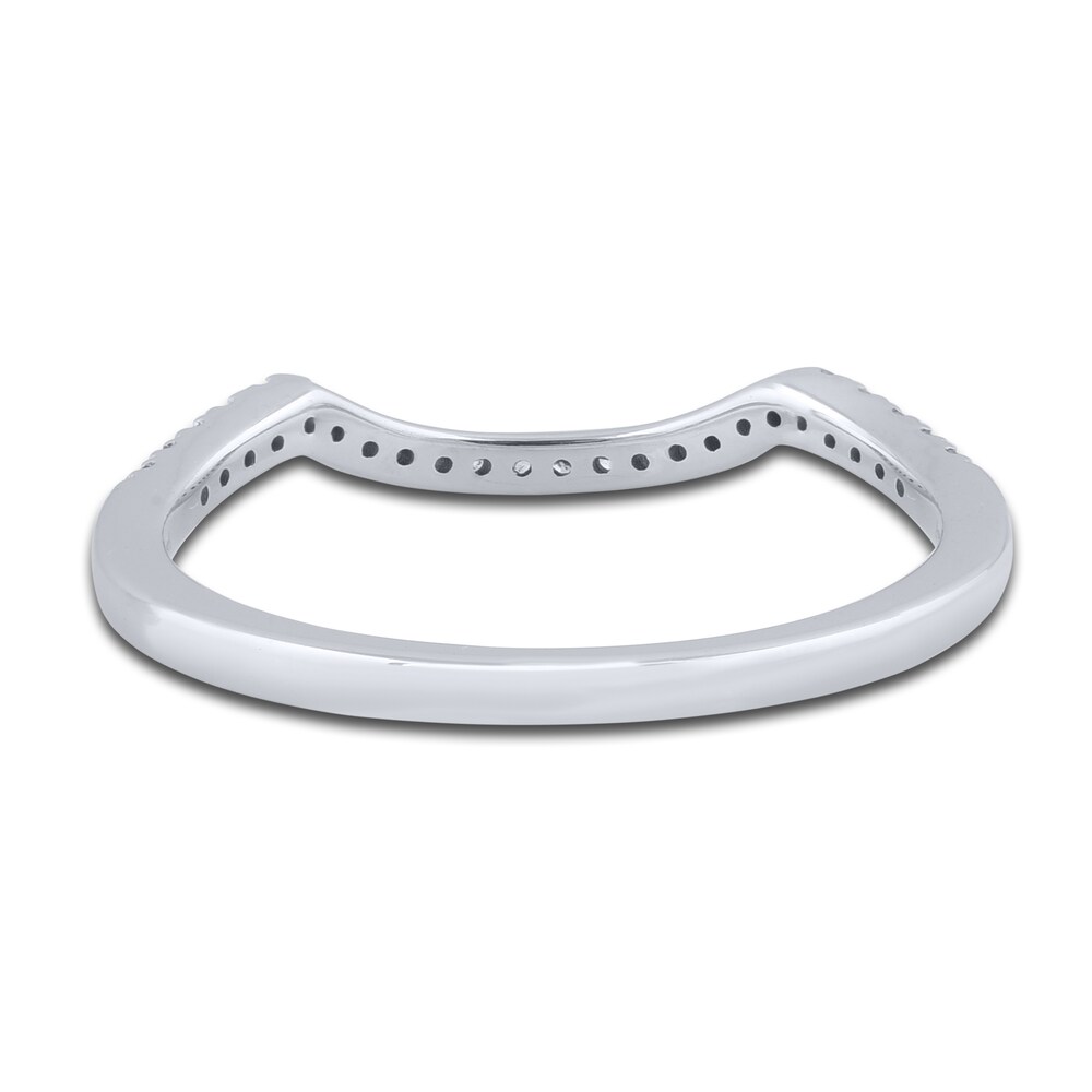 Diamond Contour Wedding Band 1/10 ct tw Round 14K White Gold Qud15Gzx