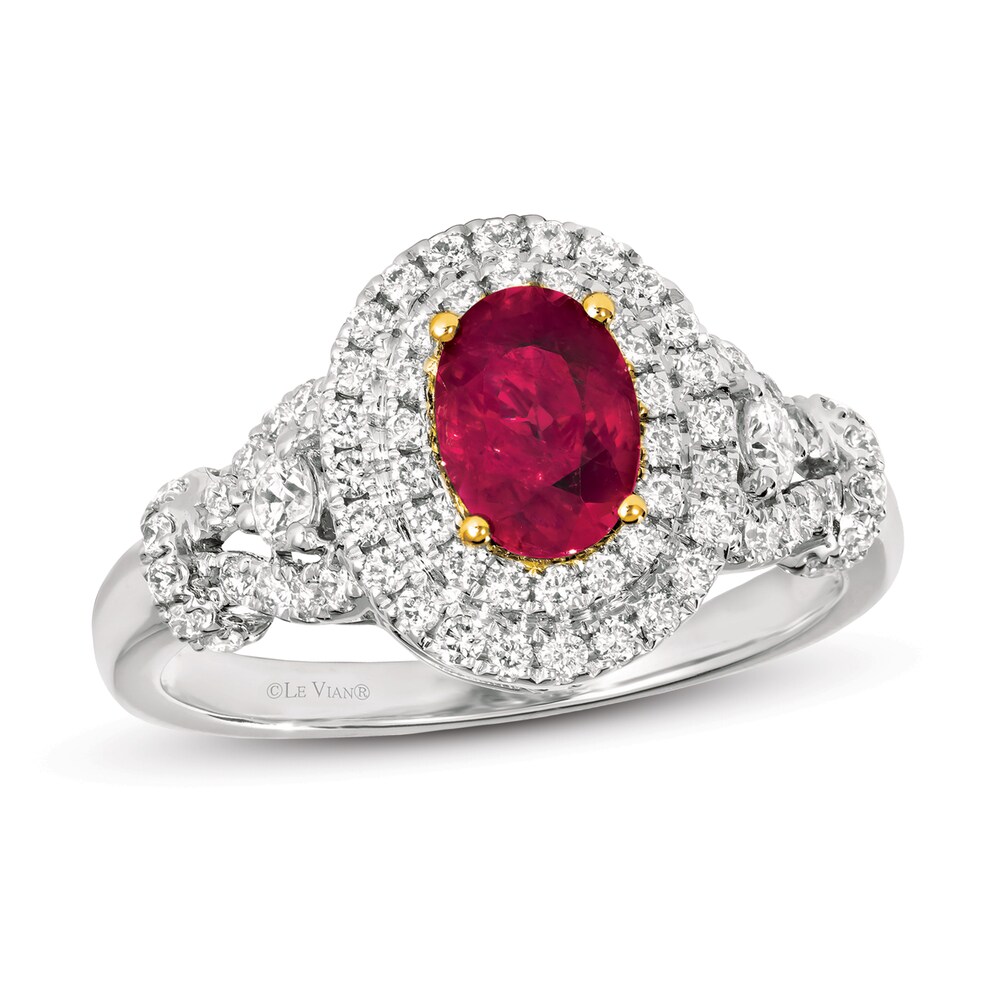 Le Vian Natural Ruby Ring 5/8 ct tw Diamonds Platinum/14K Honey Gold QxB1T67t