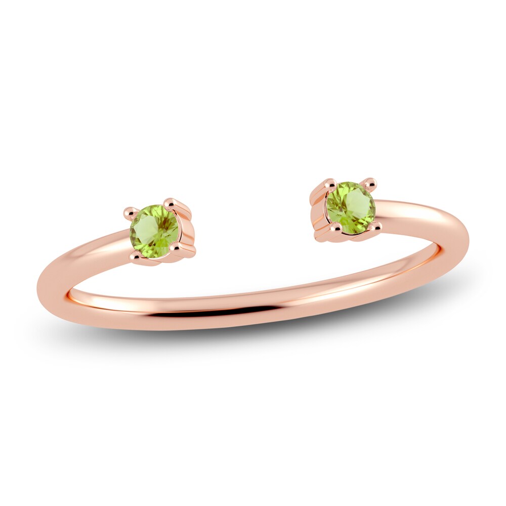 Juliette Maison Natural Peridot Cuff Ring 10K Rose Gold R1fLftlS