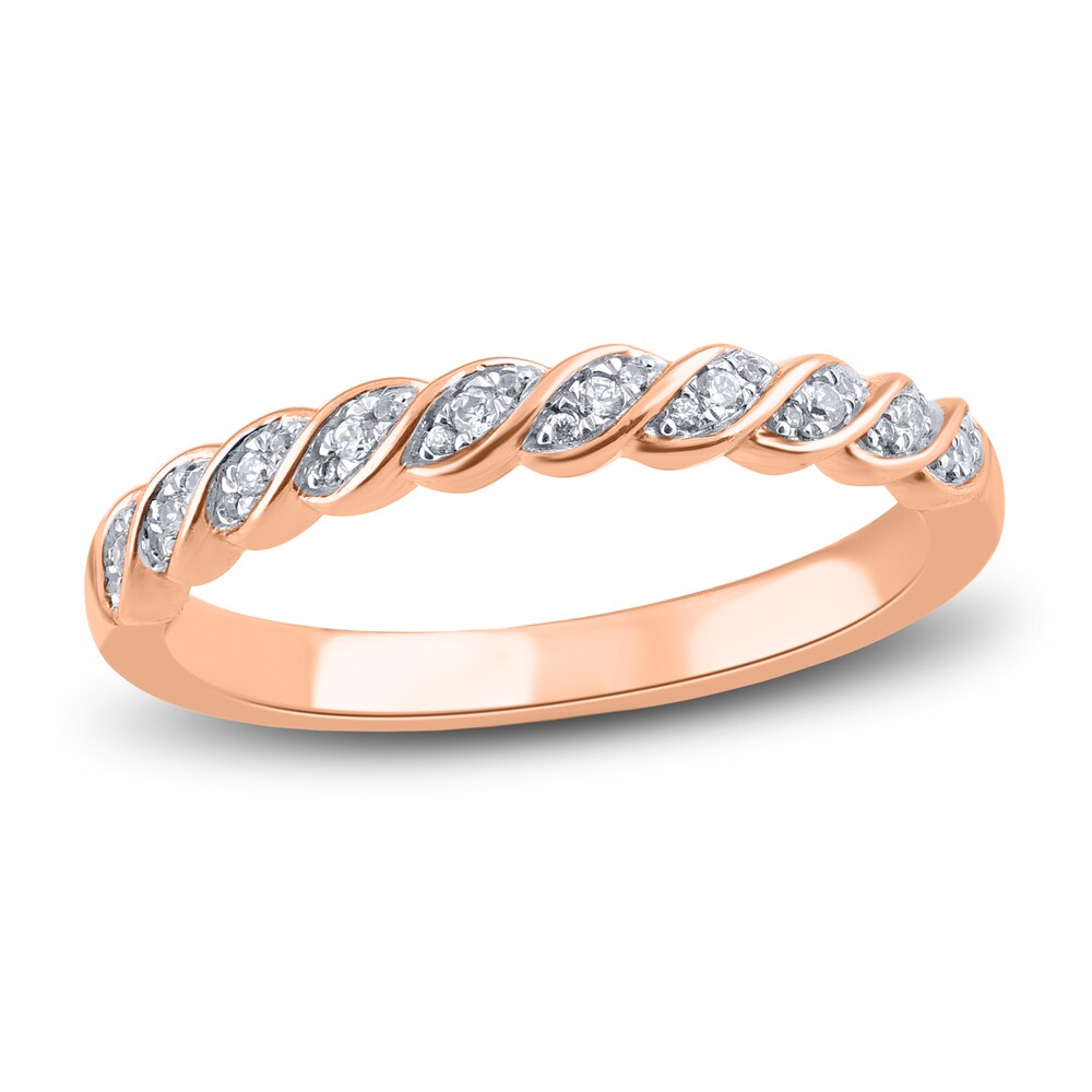 Diamond Wedding Band 1/10 ct tw Round 14K Rose Gold RSeXzn0w