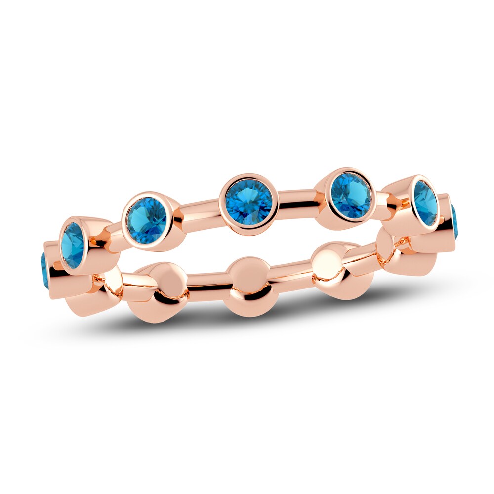 Juliette Maison Natural Blue Zircon 10K Rose Gold RUMT3HKO