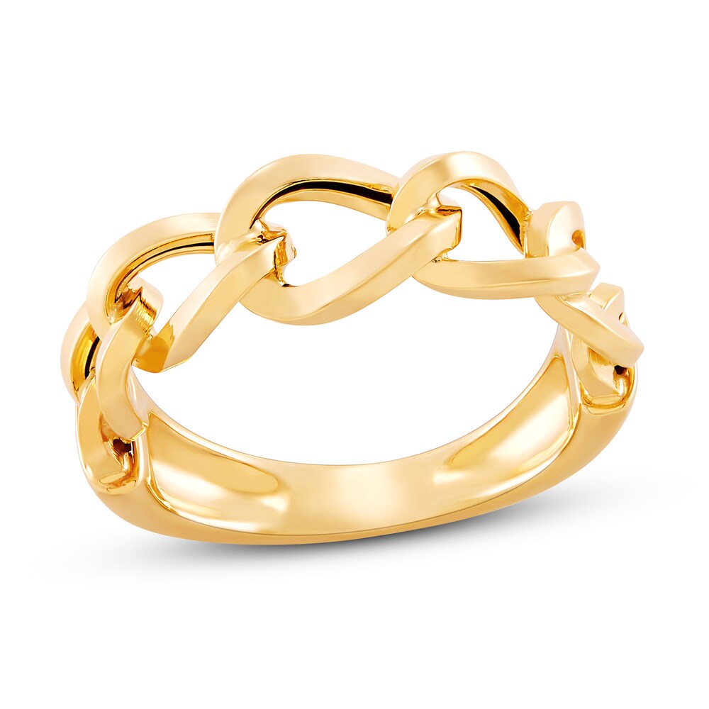 Italia D'Oro Chain Link Ring 14K Yellow Gold RUlcURu9