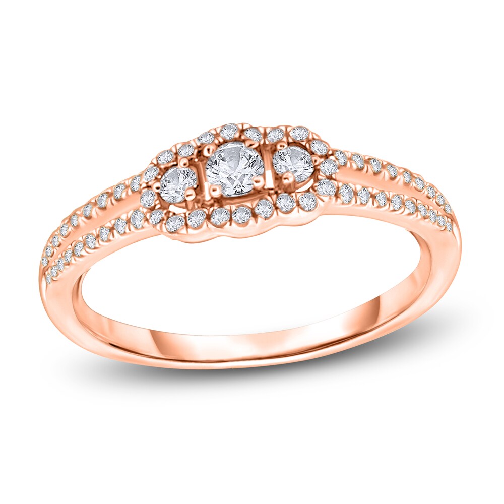 Diamond Ring 1/3 ct tw Round 14K Rose Gold RVCYOm0Y