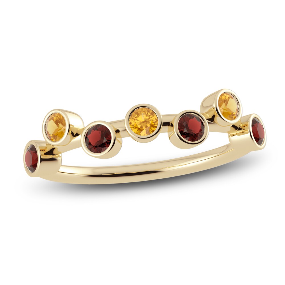 Juliette Maison Natural Citrine & Natural Garnet Ring 10K Yellow Gold RY75FXPy