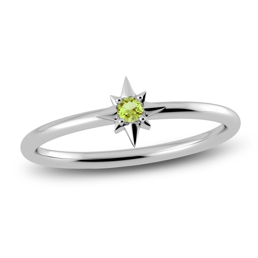 Juliette Maison Natural Peridot Starburst Ring 10K White Gold RZzeWtd0