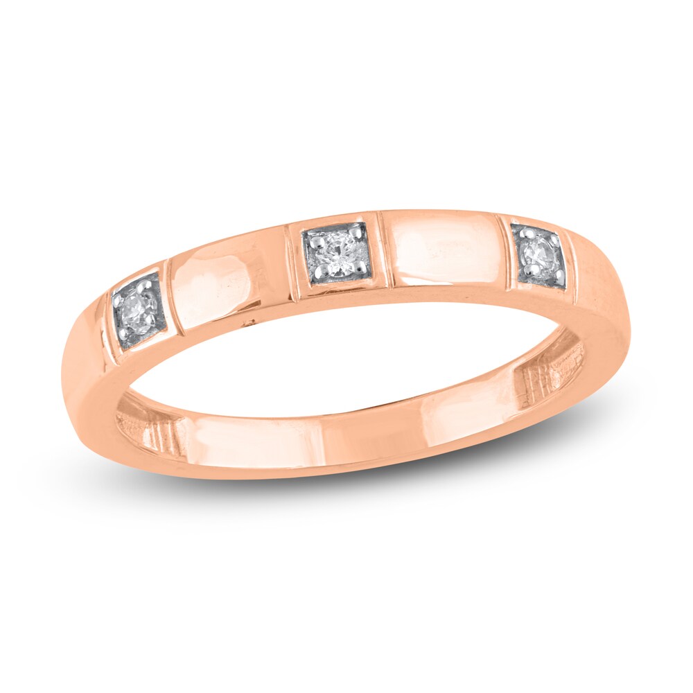 Diamond Stackable Anniversary Band 1/20 ct tw Round 14K Rose Gold Rr0HQptD
