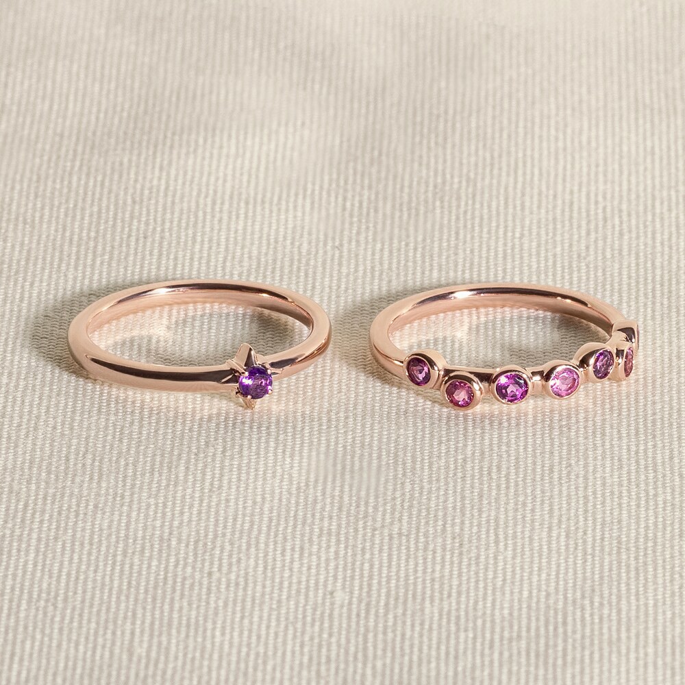 Juliette Maison Natural White Sapphire & Natural Pink Tourmaline Ring 10K White Gold RrSQnCXS