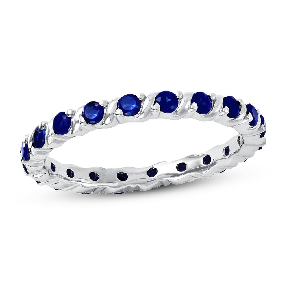 Stackable Ring Lab-Created Sapphires Sterling Silver RuJ4hkT5