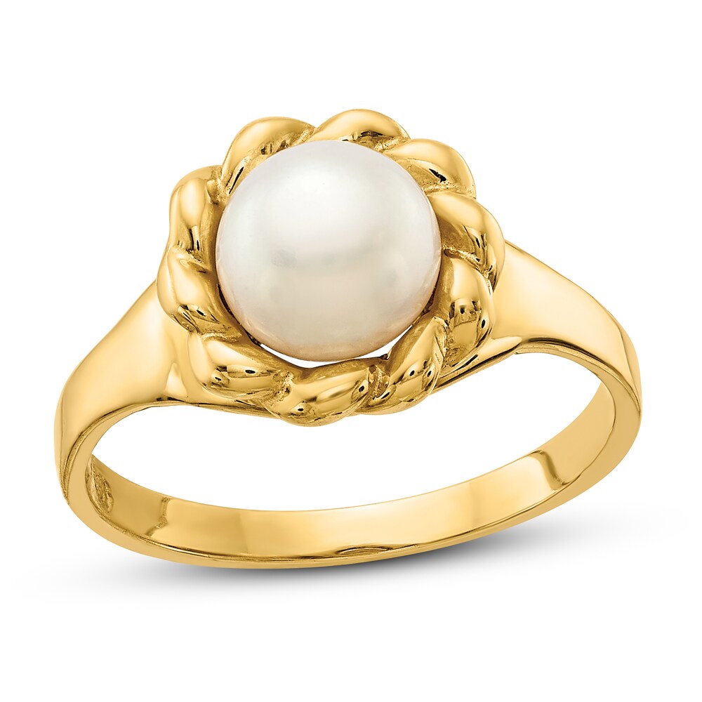 Cultured Freshwater Pearl Ring 14K Yellow Gold RzkDqmlk