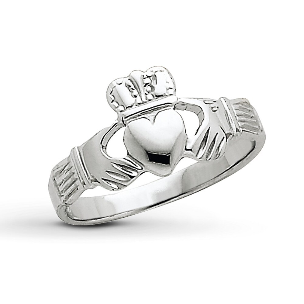 Claddagh Ring 14K White Gold SICV0w6K